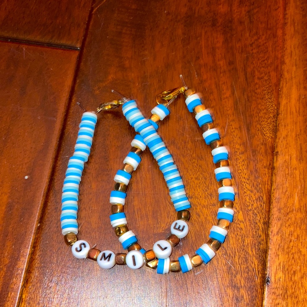 Two clay bead bracelets